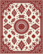 Ornate Mandala Floral Pattern Rug