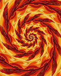 Fiery Abstract Swirl Pattern Rug