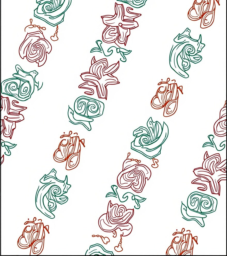 Whimsical Swirl Floral Pattern Design Rug