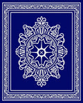 Classic Circular Mandala Blue White Design Rug