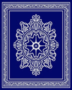 Classic Circular Mandala Blue White Design Rug