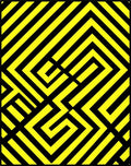 Bold Yellow Black Geometric Design Rug