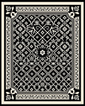 Intricate Black Cream Geometric Ornament Rug