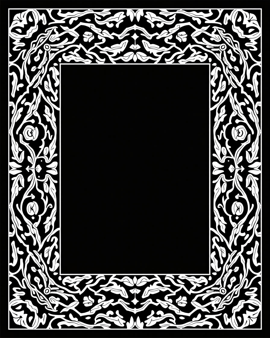 Art Nouveau Floral Border Design Rug