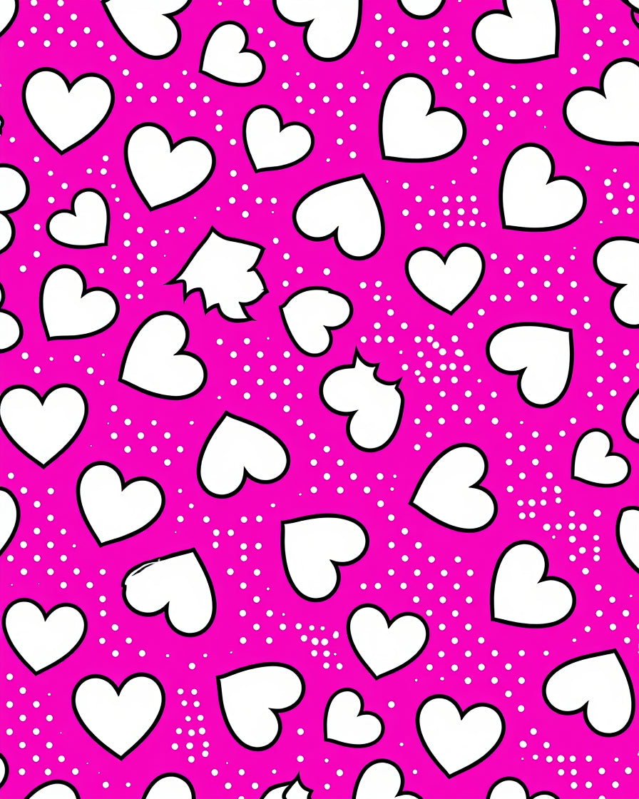 Hot Pink Heart Patterned Joy Rug