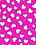 Hot Pink Heart Patterned Joy Rug