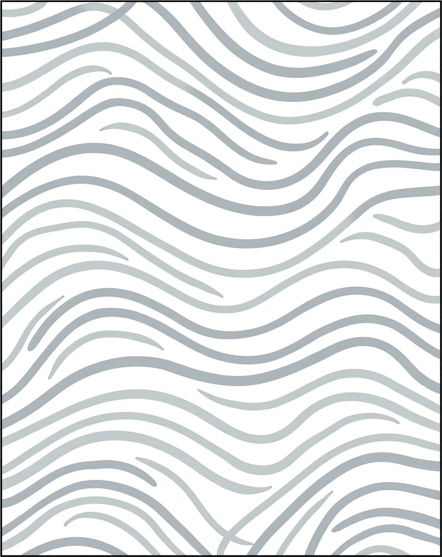Cool Gray Wavy Stripe Pattern Rug