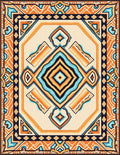 Vibrant Geometric Medallion Pattern Rug