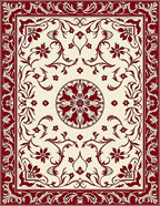 Ornate Floral Scrollwork Design Rug