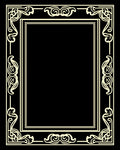 Ornate Scrollwork Art Deco Border Rug