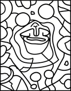 Groovy Abstract Face Line Art Rug