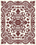 Classic Floral Bordered Square Design Rug