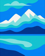 Abstract Mountain and Water Landscape Rug
