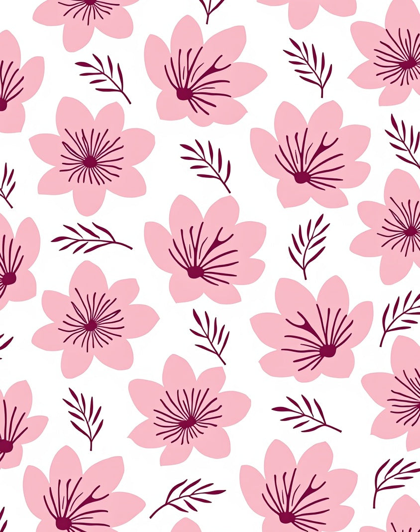Pink Cherry Blossom Floral Pattern Rug