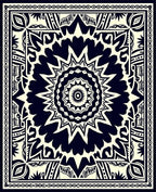 Intricate Star Burst Mandala Pattern Rug