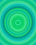 Emerald Green Concentric Sunburst Rug