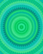 Emerald Green Concentric Sunburst Rug