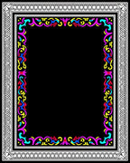 Vibrant Abstract Border Design Rug