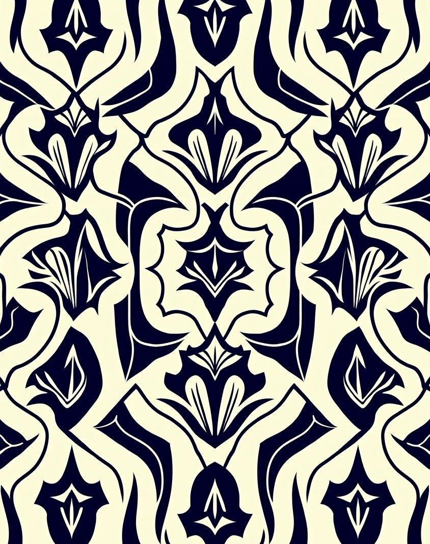 Classic Floral Art Nouveau Pattern Rug