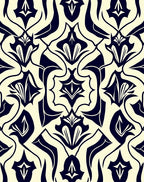 Classic Floral Art Nouveau Pattern Rug