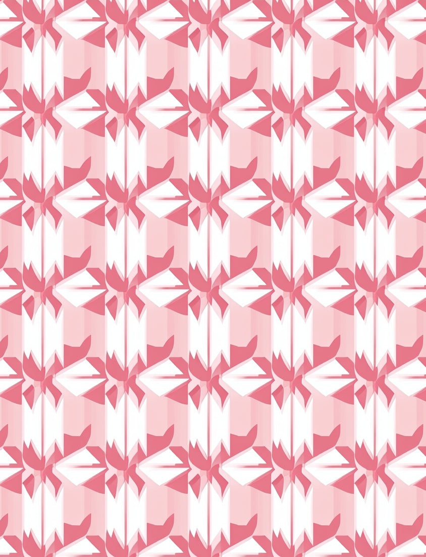 Pink Petal Geometric Pattern Rug