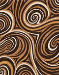 Dark Brown Swirl Abstract Pattern Rug