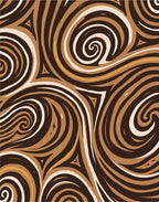 Dark Brown Swirl Abstract Pattern Rug
