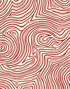 Crimson Flowing Organic Lines Rug