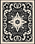 Classic Floral Scrollwork Black Beige Rug