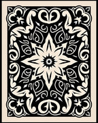 Classic Floral Scrollwork Black Beige Rug