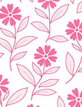 Pink Floral Botanical Pattern Rug
