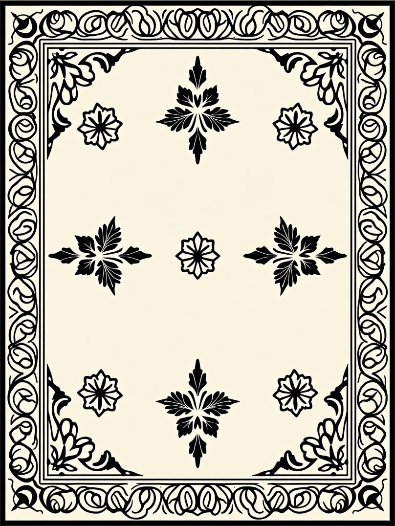Classic Floral Scrollwork Borders Rug