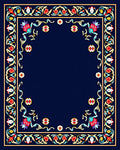 Ornate Floral Border Design Rug