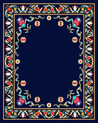 Ornate Floral Border Design Rug