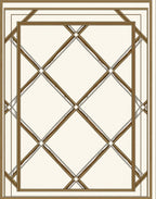 Elegant Lattice Diamond Border Pattern Rug
