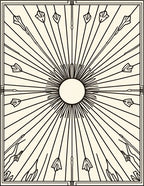 Art Deco Sunburst Feather Pattern Rug