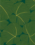 Forest Green Tropical Leaf Design Rug