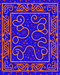 Bold Blue Orange Swirl Pattern Rug
