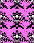 Bold Black Floral Swirls Pattern Rug