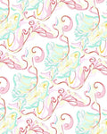 Soft Pastel Floral Swirl Pattern Rug