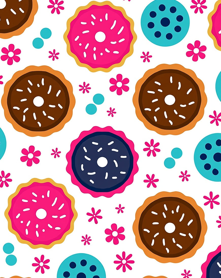 Sweet Donut Flower Pattern Rug