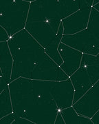 Deep Green Celestial Constellation Stars Rug