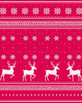 Crimson White Reindeer Snowflake Stripe Rug