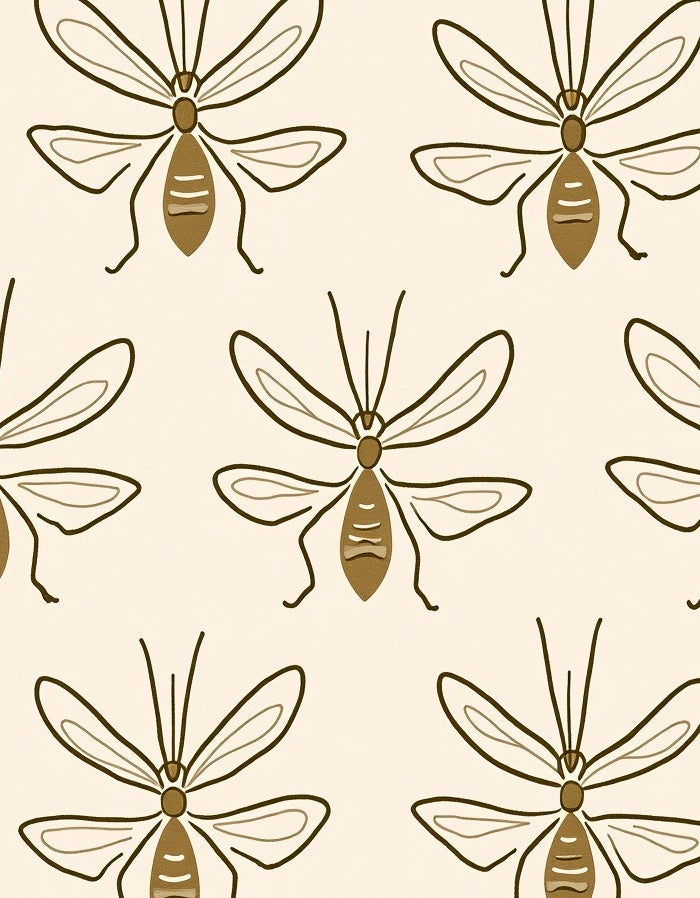 Neutral Toned Insect Pattern Rug