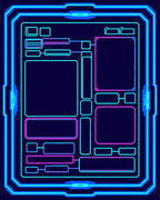 Futuristic Neon Circuits Pattern Rug