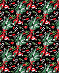 Festive Green Pine with Red Ornaments Rug