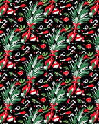 Festive Green Pine with Red Ornaments Rug