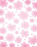 Pink Floral Patterned Whimsical Design Rug
