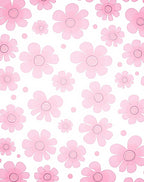 Pink Floral Patterned Whimsical Design Rug