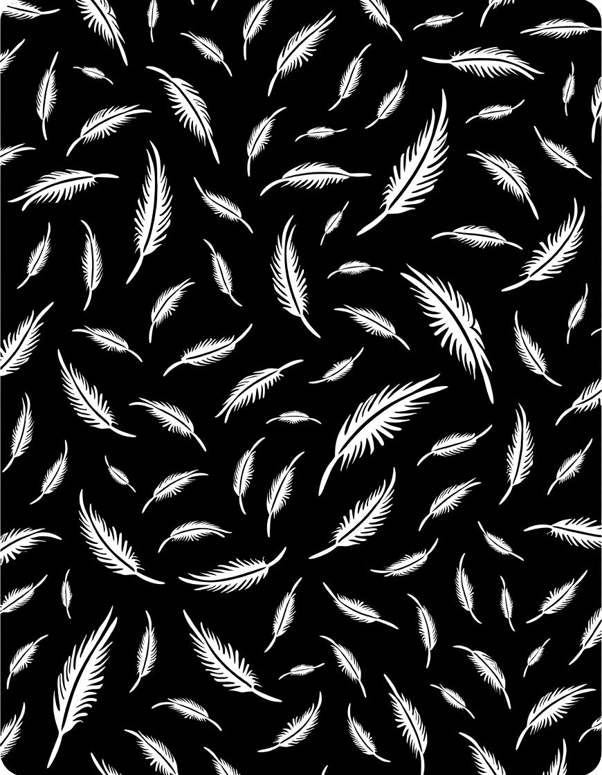 Black And White Feather Pattern Rug